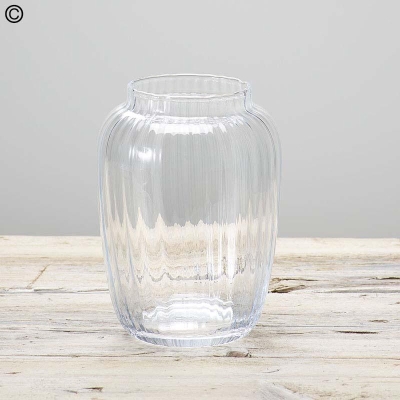 Vintage Ribbed Glass Vase