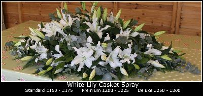 White Lily Casket Spray