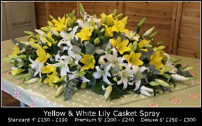 Yellow & White Lily Casket Spray